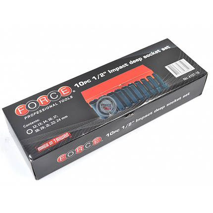 Набір головок 1/2" 6-гр. глибоких ударних 10 пр. (12-24 мм) 4107-18 F, фото 3