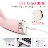 Подвійний фаллоімітатор вібратор для жінок Кролик вібратор для клітора Великий жіночий вібратор ділдо фалос, фото 6