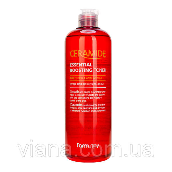 Тонер із керамідами відновлювальний FarmStay Ceramide Essential Boosting Toner 500 мл