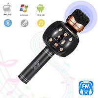 Bluetooth микрофон караоке Wster Karaoke Беспроводной с колонкой и FM радио портативный