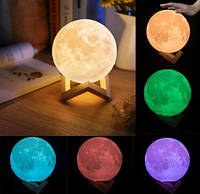 3D Светильник "Луна" 3D MOON LAMP 15см 5 Режимов , ночник в виде луны,ТС