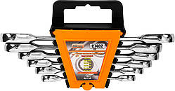 Набір двосторонніх накидних ключів з трещіткою Richmann 6 шт 12 розмірів 8-19 мм (C7402)