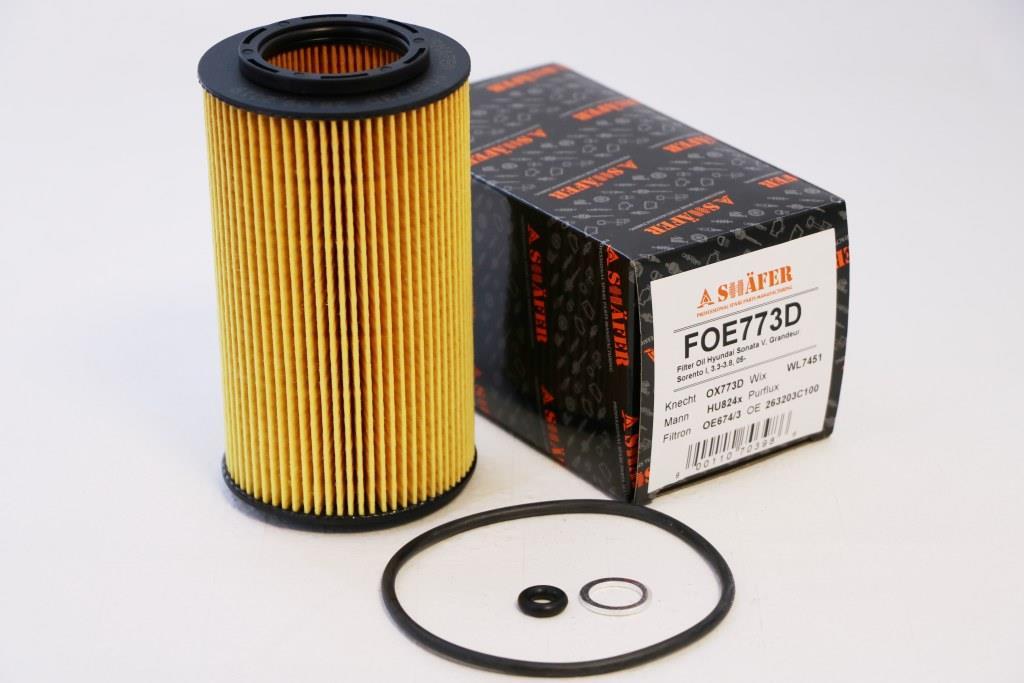Фільтр масляний SHAFER FOE773D Huinday Sonata V, Grandeur, Sorento I, 3.3-3.8, 05-