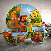 Набір посуду для дітей 3 предмета Minecraft (Майнкрафт) (A9551)