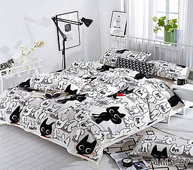 М'який теплий плед покривало велсофт (мікрофібра) полуторний Коти 160х220 на диван, ліжко