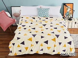 М'який теплий плед покривало велсофт (мікрофібра) полуторний Трикутники 160х220 на диван, ліжко