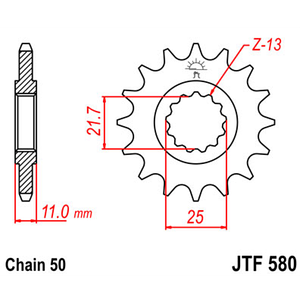 JTF580.15 Зірка на 15 зубів під 530 ланцюг FZ6 Fazer, FZX700, FZ750 YZF, YZF-R6 600 Sunstar 51915, фото 1