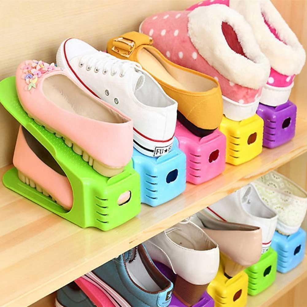 Підставка, полиця органайзер для зберігання взуття Double Shoe Racks