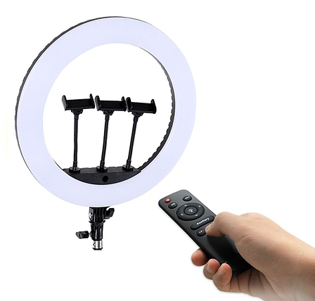 Кільцева лампа для блогера з пультом HQ 18N, фото 1