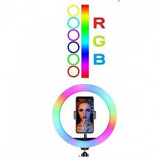 Кільцева лед-лампа для студійного освітлення Ring RGB MJ18 18см з пультом для фото і відео, фото 3