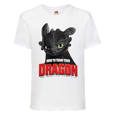 Футболка дитяча Як приручити дракона 98-164 розмір (KPD-01) біла