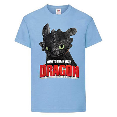 Футболка дитяча Як приручити дракона 104-164 розмір (KPD-01) світло блакитна