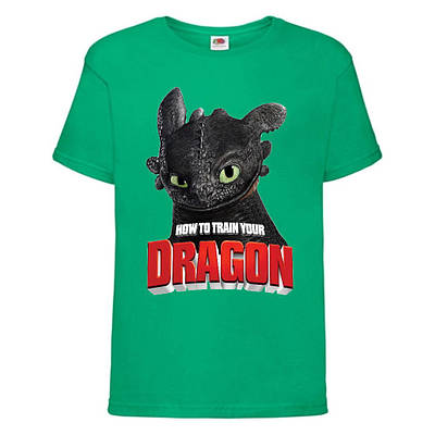 Футболка дитяча Як приручити дракона 104-164 розмір (KPD-01) зелена