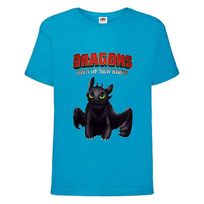 Футболка дитяча Як приручити дракона 98-164 розмір (KPD-03) блакитна