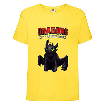 Футболка дитяча Як приручити дракона 104-164 розмір (KPD-03) жовта