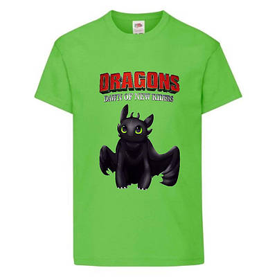 Футболка дитяча Як приручити дракона 104-164 розмір (KPD-03) світло зелена