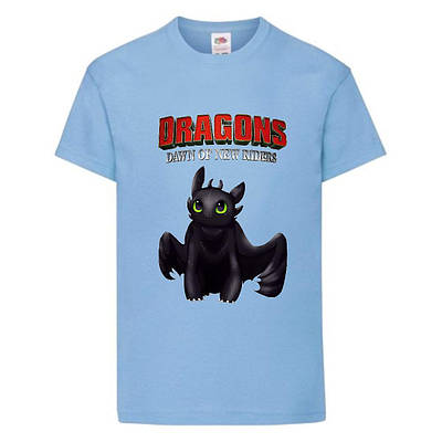 Футболка дитяча Як приручити дракона 104-164 розмір (KPD-03) світло блакитна