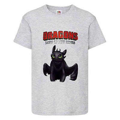 Футболка дитяча Як приручити дракона 104-164 розмір (KPD-03) сіра