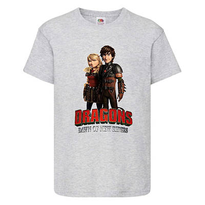 Футболка дитяча Як приручити дракона 104-164 розмір (KPD-04) сіра
