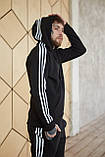 Спортивний костюм з капюшоном теплий зима Adidas Адідас Худі + штани чорний Київ, фото 3