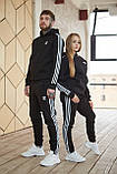 Спортивний костюм з капюшоном теплий зима Adidas Адідас Худі + штани чорний Київ, фото 9