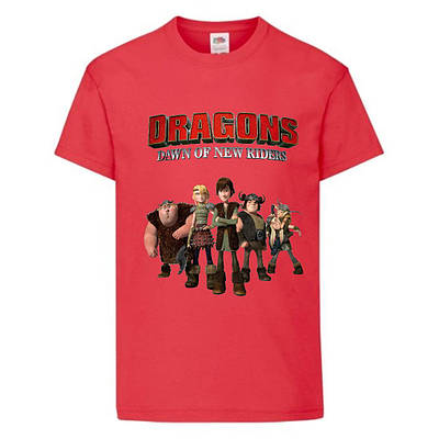 Футболка дитяча Як приручити дракона 104-164 розмір (KPD-05) червона