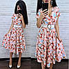 Стильне плаття з квітами та поясом із високою талією на літо софт, фото 9