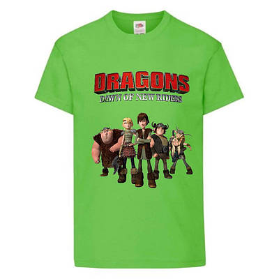 Футболка дитяча Як приручити дракона 104-164 розмір (KPD-05) світло зелена