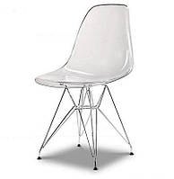 Стул Nik CH-ML Carbon прозрачный акрил, хромированные металлические ножки, Eames DSR Chair transparent