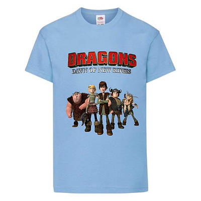 Футболка дитяча Як приручити дракона 104-164 розмір (KPD-05) світло блакитна