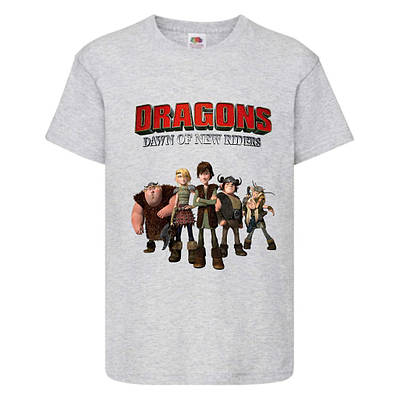 Футболка дитяча Як приручити дракона 104-164 розмір (KPD-05) сіра
