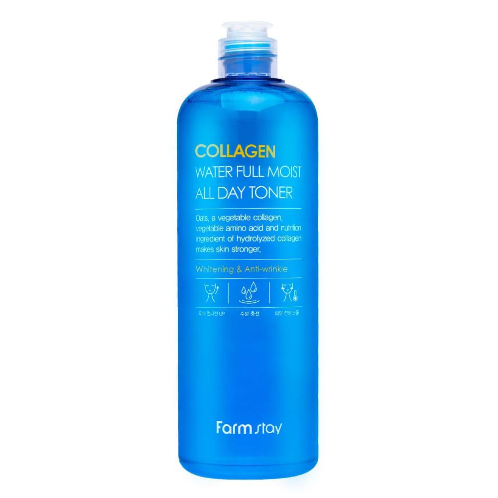Антивіковий тонер для обличчя з колагеном Farmstay Collagen Water Full Moist All Day Toner 500 мл, фото 1