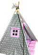 Вігвам дитячий намет для будинку Принцеса комплект Рожевий з м'яким килимком, фото 2