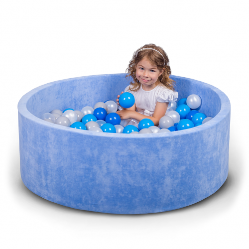 Бассейн сухой, детский для дома синего цвета 80 х 40 х 5 см. - фото 1 - id-p1282395683