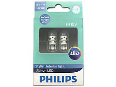 Світлодіодні лед лампи Philips ULTINON LED цоколь T10 (W5W) світло 4000К, габарити, підсвічування, ОРИГІНАЛ, фото 5