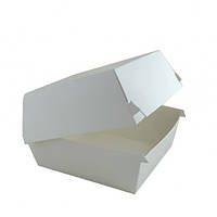 Крафтовая белая коробка для бургера, 118*118*86 мм (80 шт/уп)