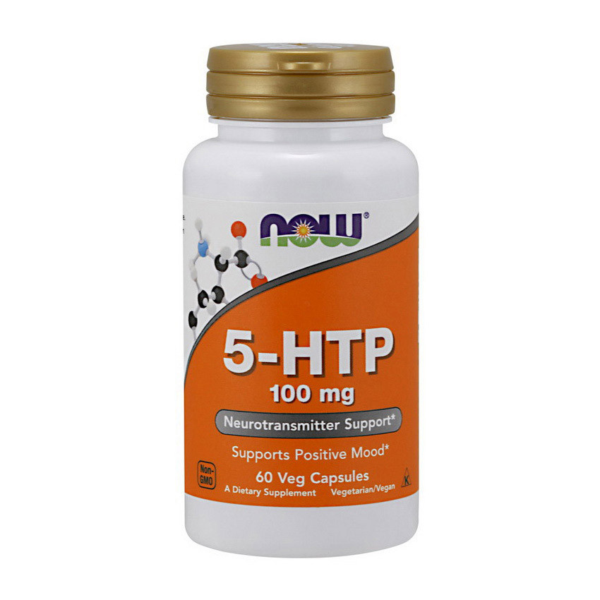 Антистес, покращення роботи мозку NOW Foods 5-HTP 100mg 120 caps, фото 1