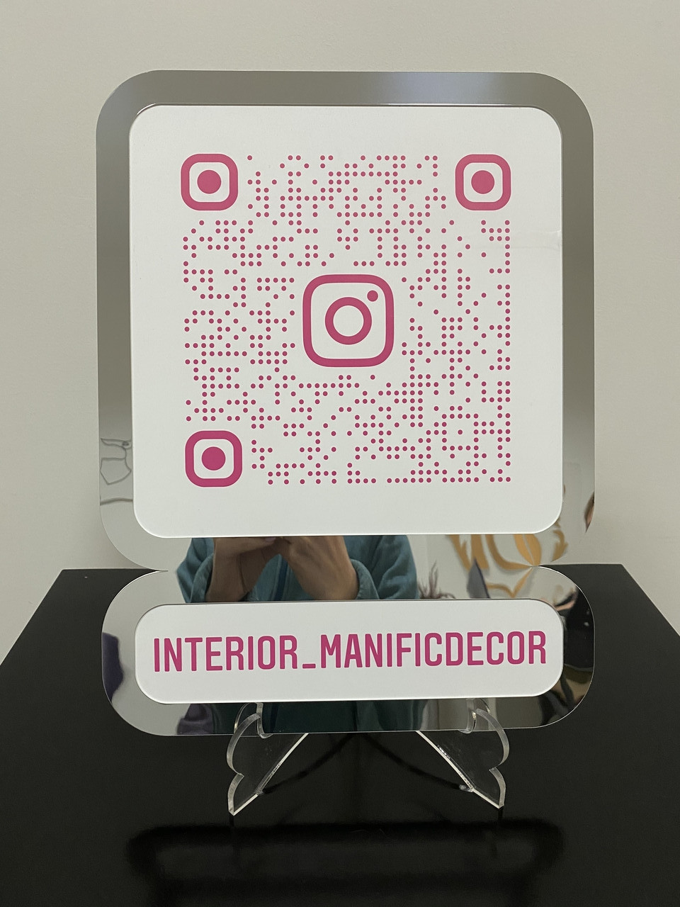 Інстаграм візитка нового зразка з QR-кодом 30*40, nametag, інстамітка, instagram візитка Manific Decor, фото 1