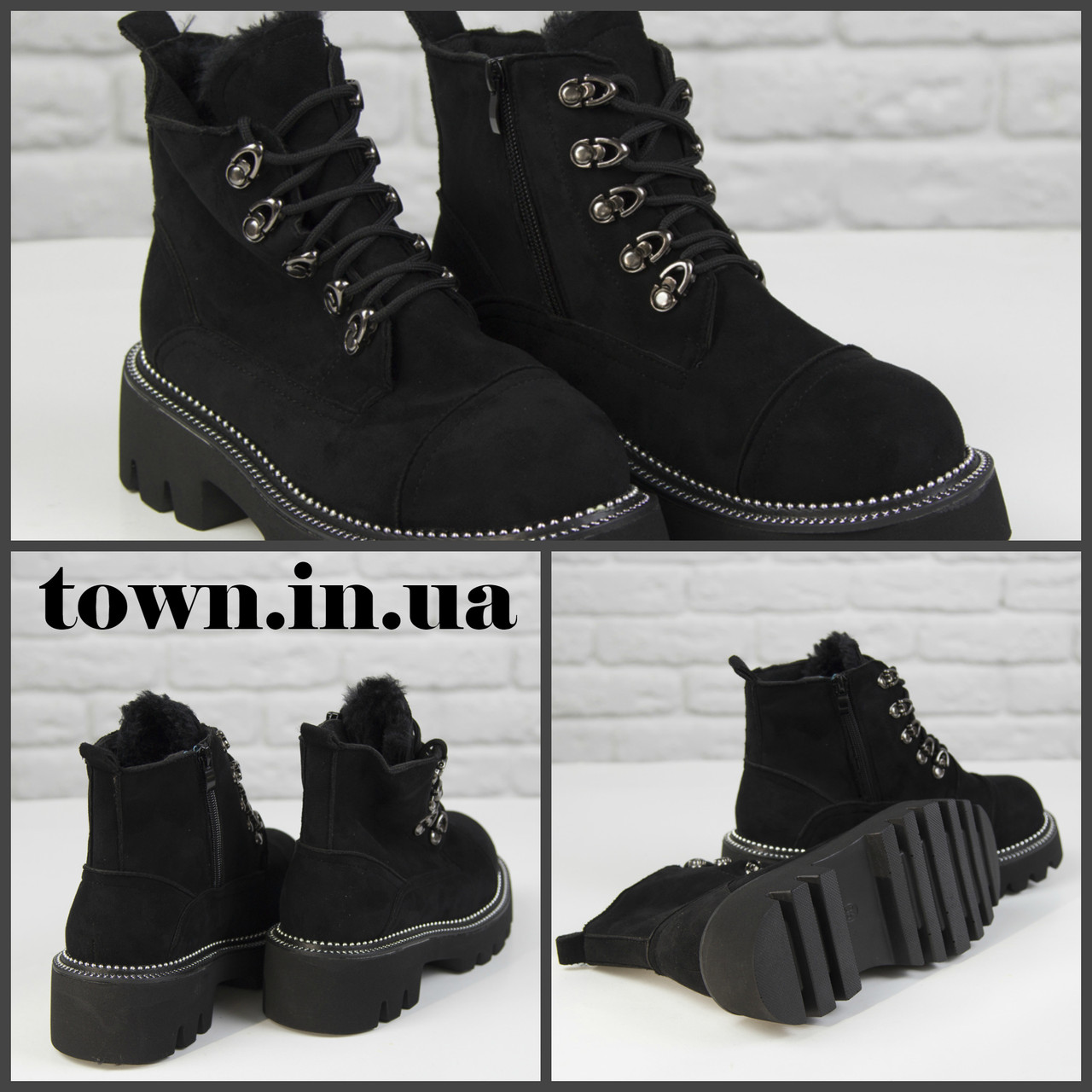 Черевики жіночі демісезонні Loretta Y210-5 black на шнурівці повсякденні, чорні на осінь-зиму. 36 - 41 р.