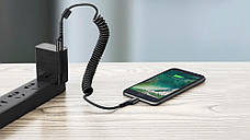 Кабель для зарядки телефона/ смартфона Baseus USB - Lightning 1 м 2 А Спіраль Чорний (CALSR-01), фото 5