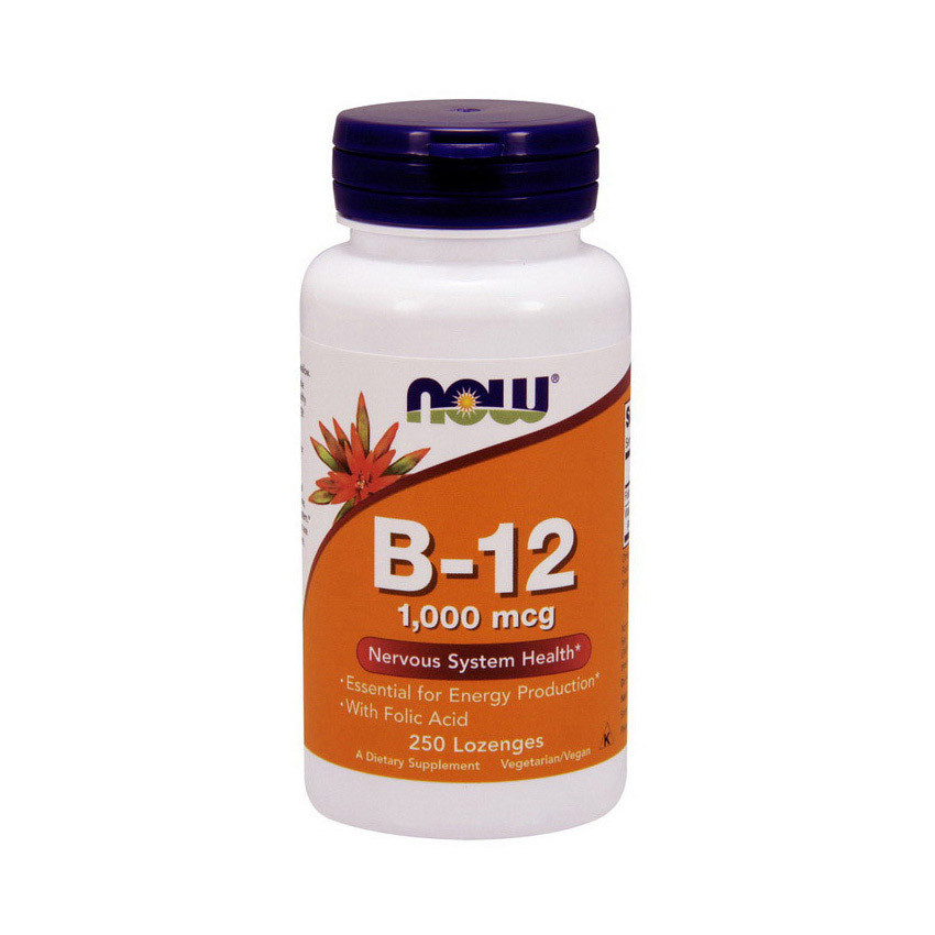 Вітаміни NOW Foods B-12 1000 mcg 250 lozenges