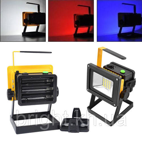 Ліхтар кемпінг 204 20LED+4LED(синій+червоний), ЗУ 220V/12V, 3x18650, сирена, Box