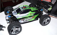 Машинка багги WLtoys A959-A, полный привод 4X4 , масштаб 1:18 , цвет зеленый с черным. Скорость 40 км/ч.