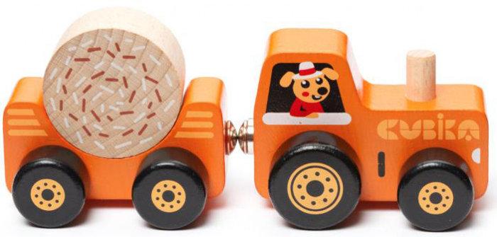 Дерев’яна іграшка Трактор на магнітах Cubika 15351