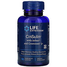Комплекс для контролю рівня цукру в крові Life Extension "CinSulin with InSea2 and Crominex 3+" (90 капсул)