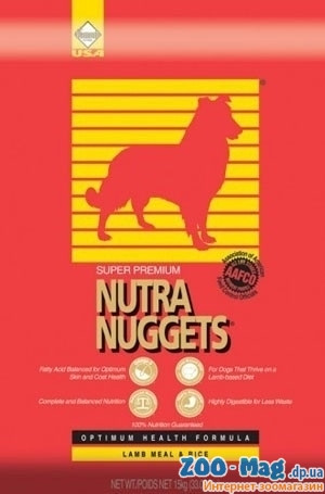 Корм для собак Нутра Наггетс червона з ягням та рисом 15 кг. NUTRA Nuggets