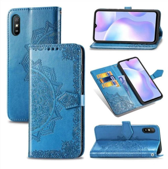 Чохол Vintage для Xiaomi Redmi 9A книжка з візитницею синій