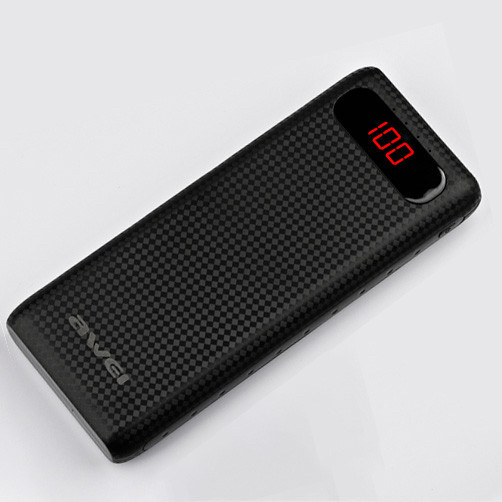 Power Bank AWEI 20000 mAh P70K внешний аккумулятор с LCD-дисплеем - фото 2 - id-p1282613098