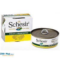 Schesir ФІЛЕ КУРИЦІ C ВЕТЧИНОЇ в желе, консерви для собак, банку, 0.15кг