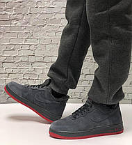 Зимние мужские кроссовки Nike Air Force grey с мехом. ТОП Реплика ААА класса., фото 2
